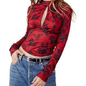 FREE PEOPLE dinner party keyhole top Sz L NEW